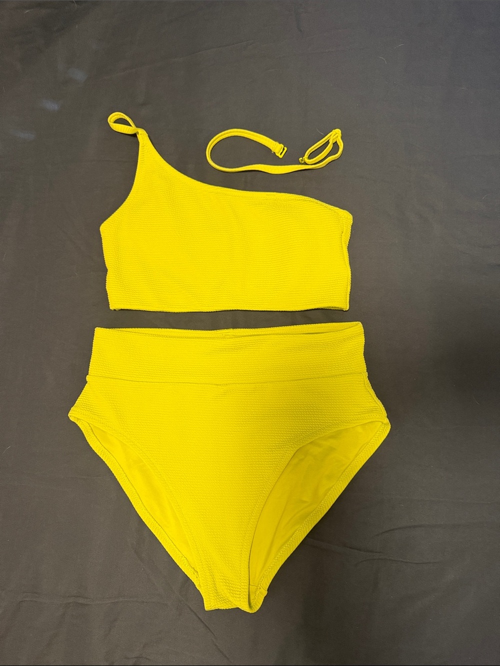 Old Navy One-Shoulder High-Waist Bikini Set in Bright yellow/green